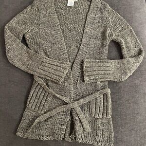 Max Studio Loose knit Belted Wrap Cardigan Sz XS